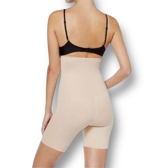 Spanx XL Beige Thinstincts 10006R Shapewear High Waist Mid Thigh Short Slim NWT - Picture 2 of 9
